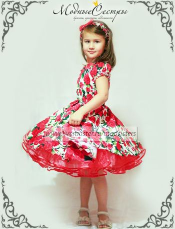 Детское платье "Розы" принт D&G Арт.-258