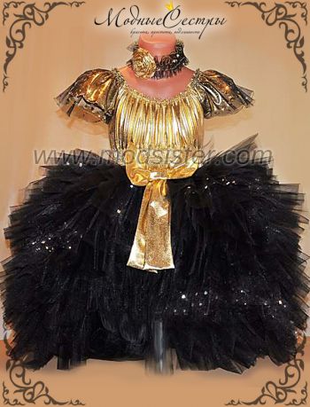Платье вечернее "Черно-золотое" Арт.320