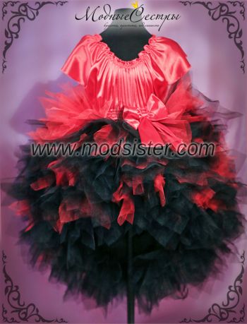 Платье вечернее " Черно-красное" Арт.318