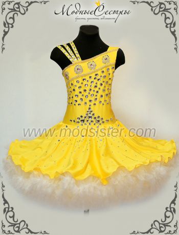 Платье "Желтое" со стразами Арт.234