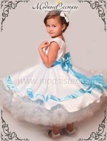 Детское платье " Голубая лента" 2в1 Арт.185
