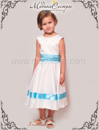 Детское платье " Голубая лента" 2в1 Арт.185