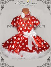 Платье детское "Красное белым горохом" атлас Арт.208