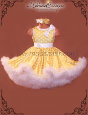 Детское платье "Желтое в белый горох" Арт.289