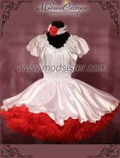 Платье "Атлас" бело-красное Арт.338